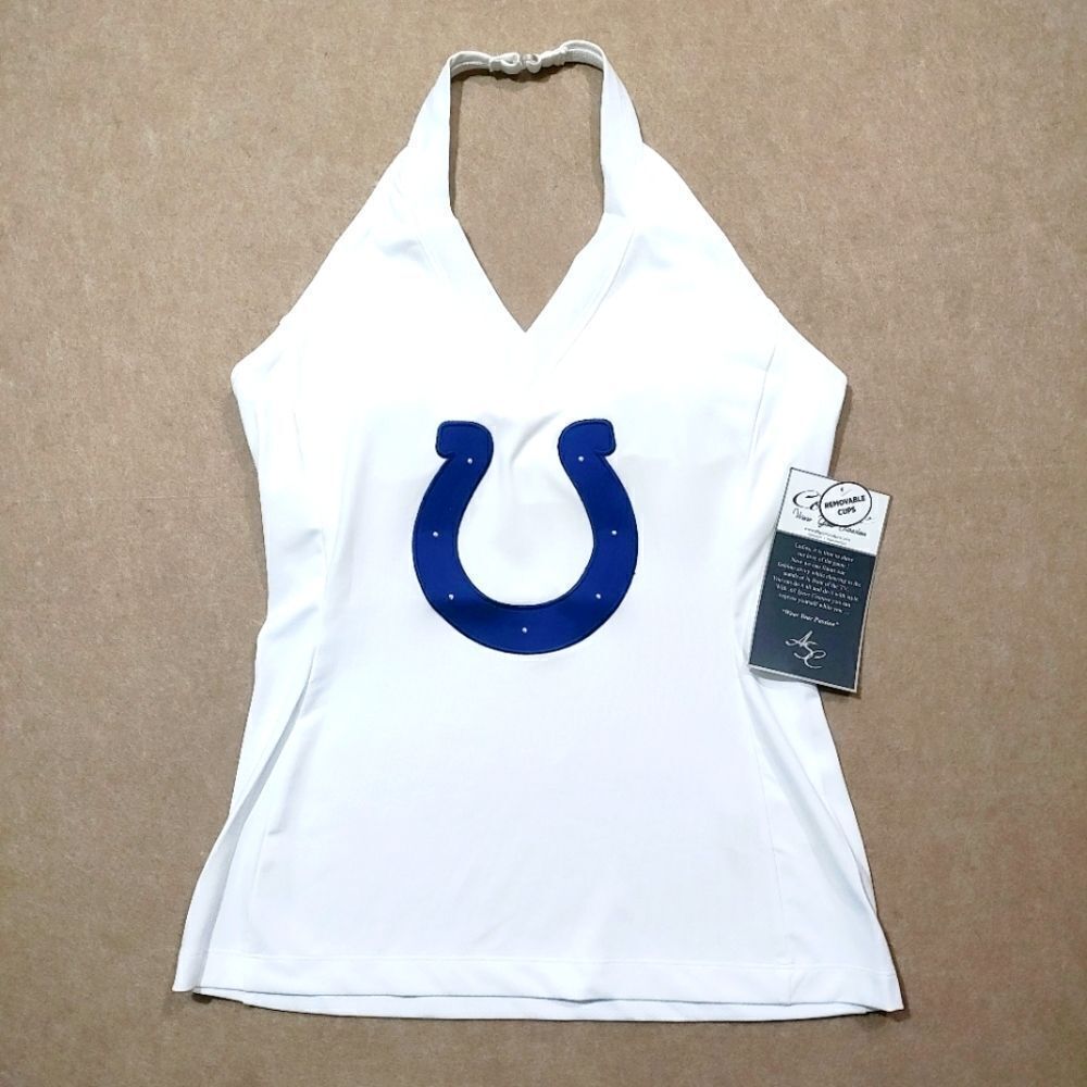 NFL All Sport Couture Indianapolis Colts V-Neck Halter Top -A